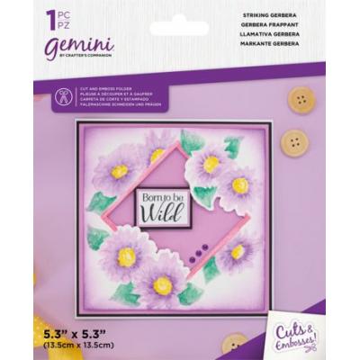 Gemini Cut & Emboss Folder - Floral Frame Striking Gerbera